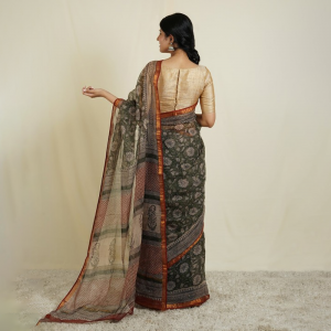 Floral Printed Zari Kota Saree