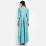 Turquoise Blue Floral Maxi Dress